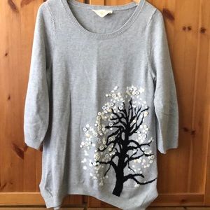 Anthropologie monogram button tree sweater. M.